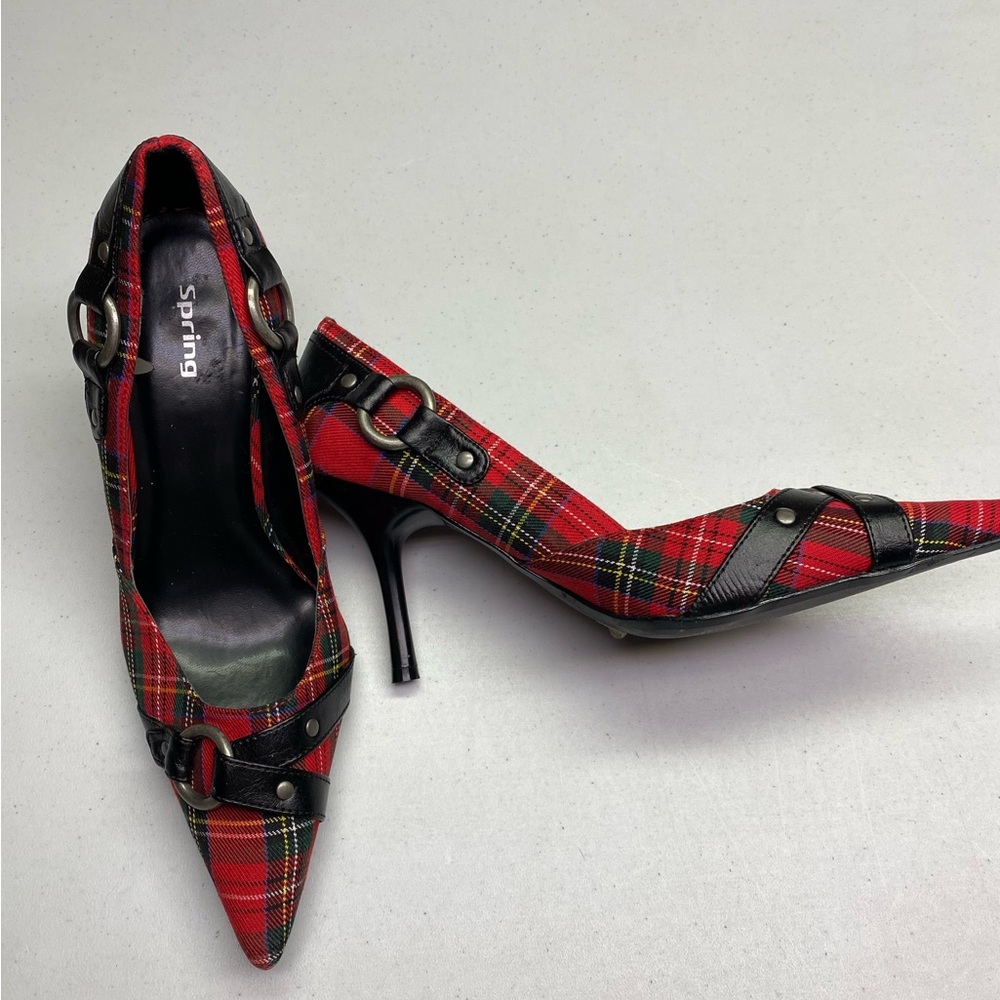 NWOB Spring TARTAN Heeled Pumps, 37 EU/ 6.5-7 US Winter Sale